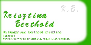 krisztina berthold business card